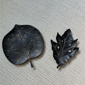 Two metal leaf accent pieces by Ethan Allen